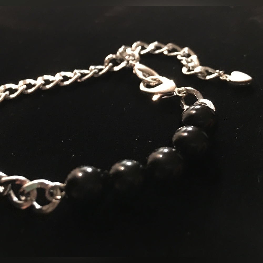 HANDMADE Black Pearl Bracelet W/ Side Clasps